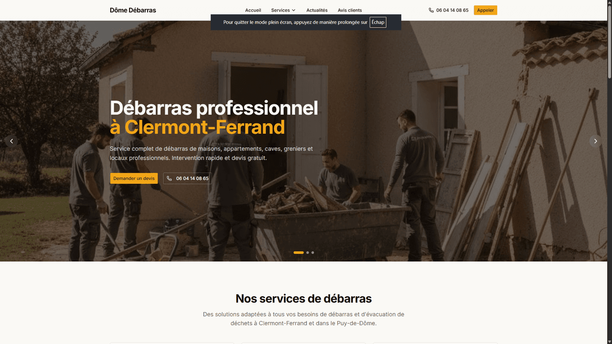 Apercu du projet Dôme Debarras