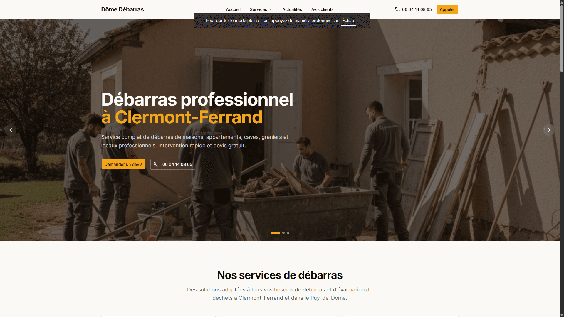 Apercu du projet Dôme Debarras
